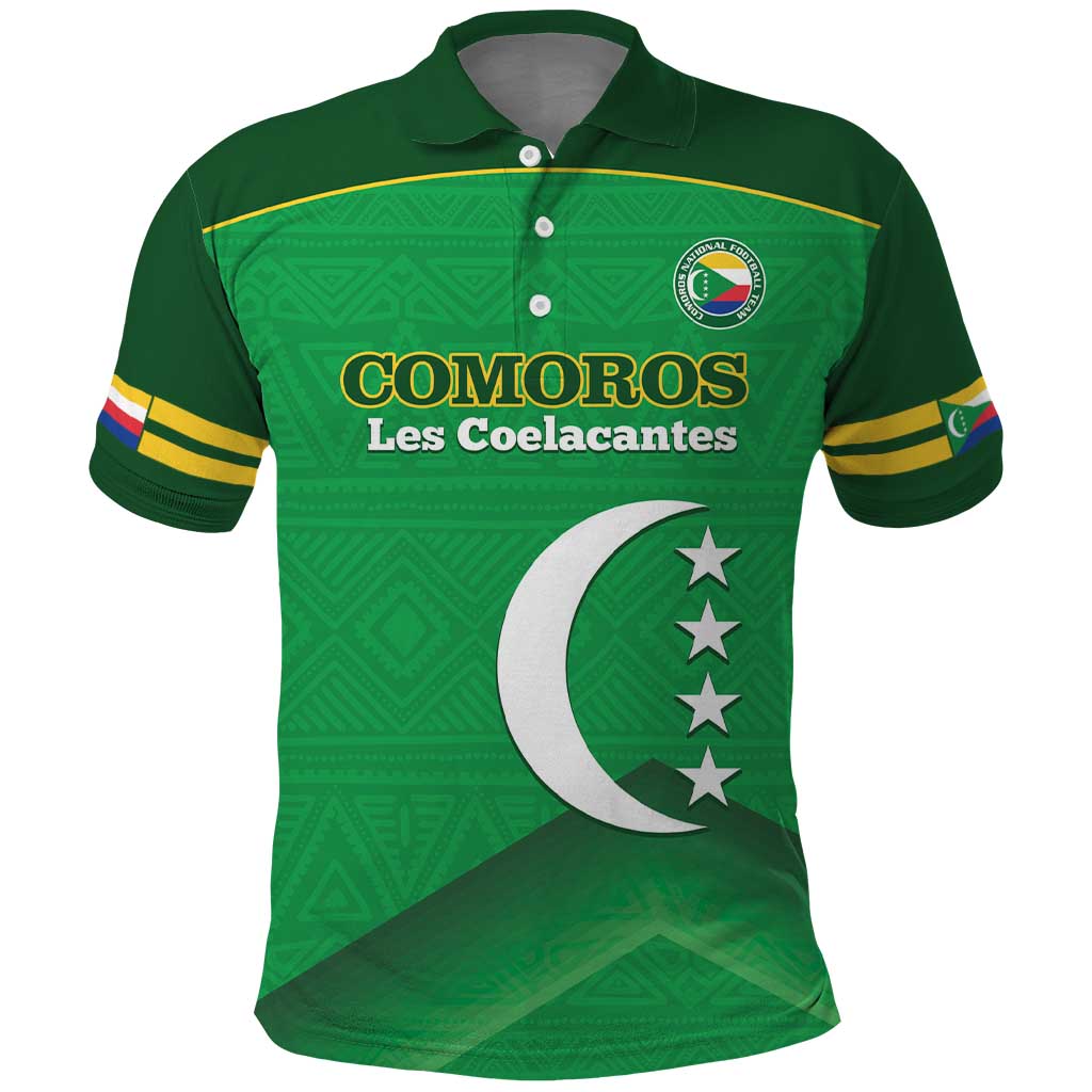 Custom Comoros Football Polo Shirt Allez Les Coelacantes - Wonder Print Shop