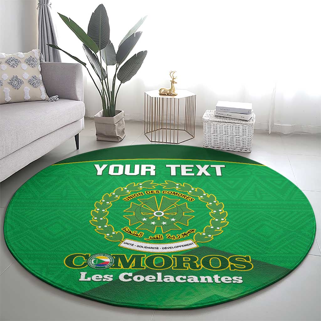 Custom Comoros Football Round Carpet Allez Les Coelacantes