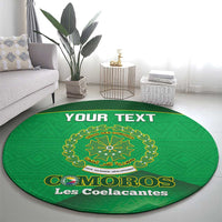 Custom Comoros Football Round Carpet Allez Les Coelacantes