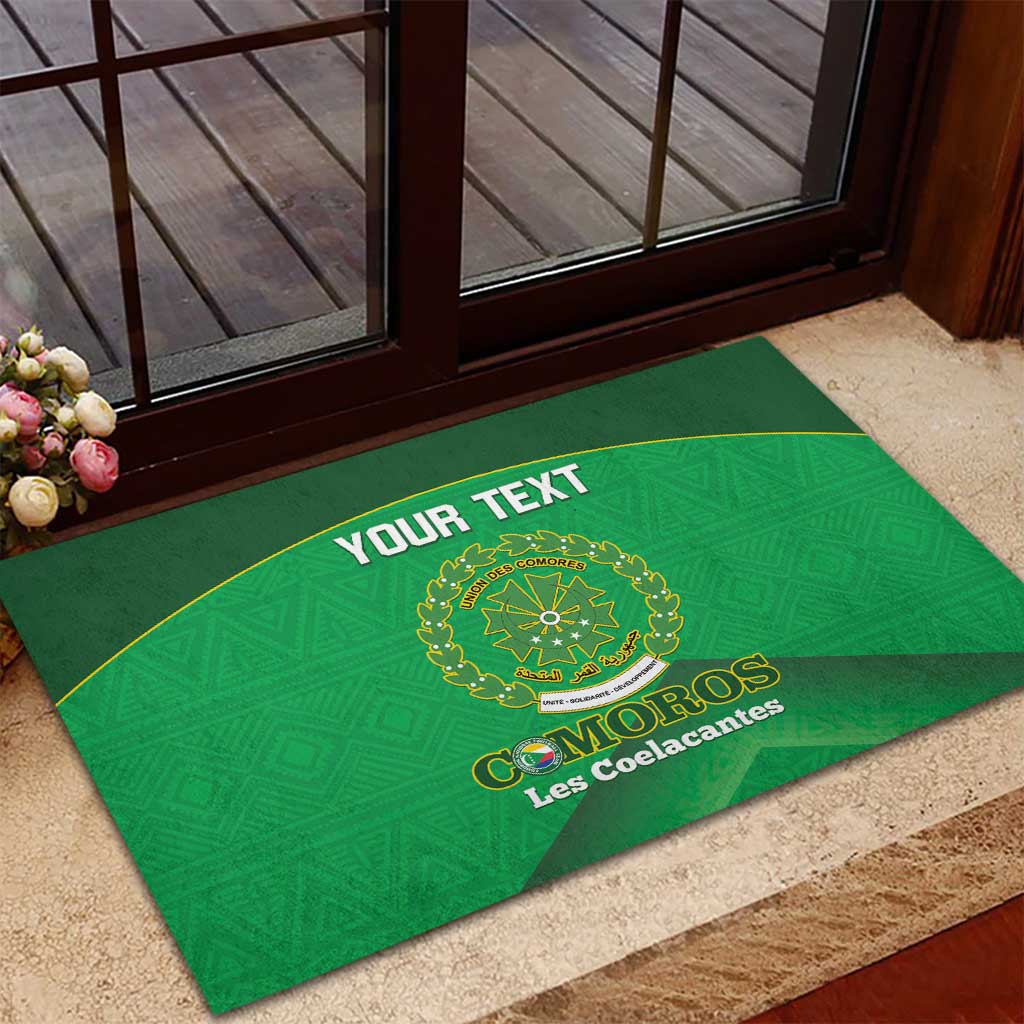 Custom Comoros Football Rubber Doormat Allez Les Coelacantes - Wonder Print Shop