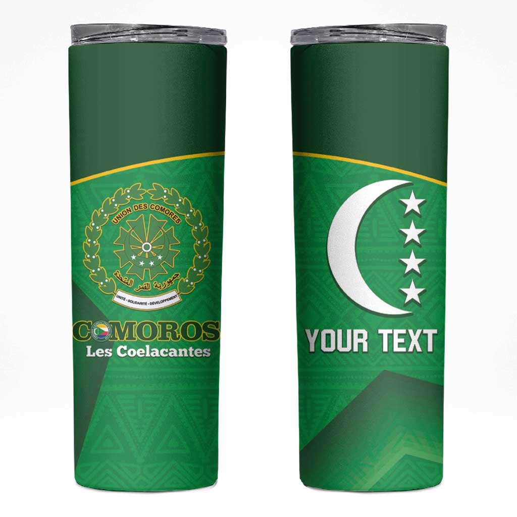 Custom Comoros Football Skinny Tumbler Allez Les Coelacantes - Wonder Print Shop