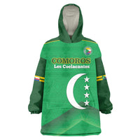 Custom Comoros Football Wearable Blanket Hoodie Allez Les Coelacantes - Wonder Print Shop