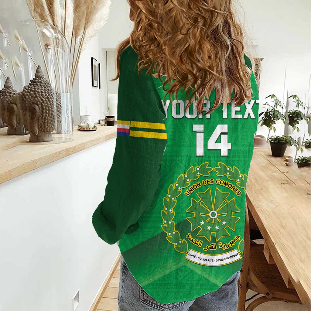 Custom Comoros Football Women Casual Shirt Allez Les Coelacantes - Wonder Print Shop