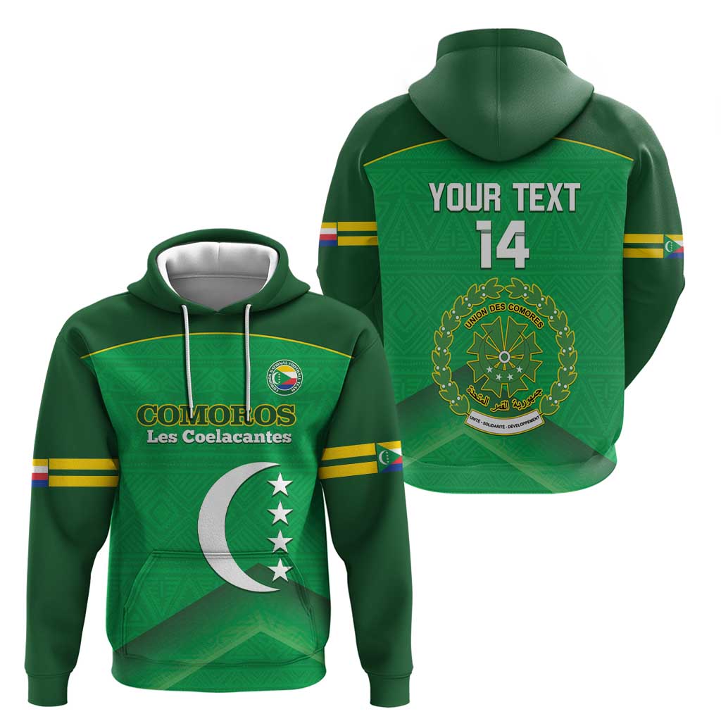 Custom Comoros Football Zip Hoodie Allez Les Coelacantes - Wonder Print Shop