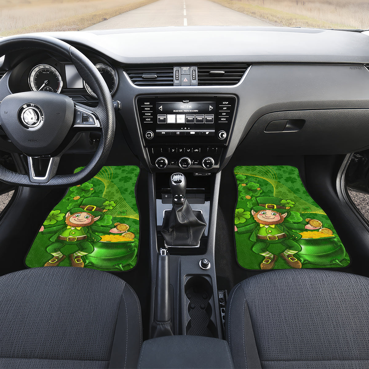 Happy St Patricks Day Car Mats 2024 Irish Shamrocks With Lucky Leprechaun - Wonder Print Shop