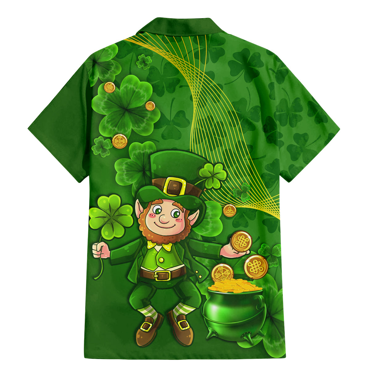 Happy St Patricks Day Family Matching Mermaid Dress and Hawaiian Shirt 2024 Irish Shamrocks With Lucky Leprechaun - Wonder Print Shop