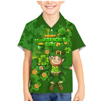 Happy St Patricks Day Family Matching Mermaid Dress and Hawaiian Shirt 2024 Irish Shamrocks With Lucky Leprechaun - Wonder Print Shop
