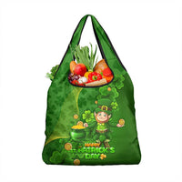 St Patrick's Day Grocery Bag Irish Shamrocks With Lucky Leprechaun
