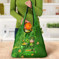 St Patrick's Day Grocery Bag Irish Shamrocks With Lucky Leprechaun