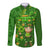Happy St Patricks Day Long Sleeve Button Shirt 2024 Irish Shamrocks With Lucky Leprechaun - Wonder Print Shop