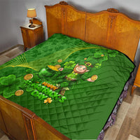 Happy St Patricks Day Quilt 2024 Irish Shamrocks With Lucky Leprechaun - Wonder Print Shop