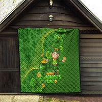 Happy St Patricks Day Quilt 2024 Irish Shamrocks With Lucky Leprechaun - Wonder Print Shop