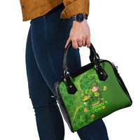 Happy St Patricks Day Shoulder Handbag 2024 Irish Shamrocks With Lucky Leprechaun