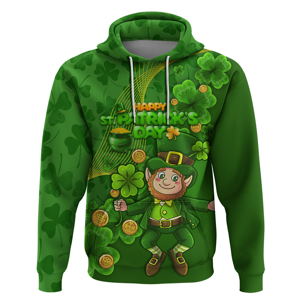 Happy St Patricks Day Zip Hoodie 2024 Irish Shamrocks With Lucky Leprechaun - Wonder Print Shop
