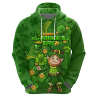 Happy St Patricks Day Zip Hoodie 2024 Irish Shamrocks With Lucky Leprechaun - Wonder Print Shop