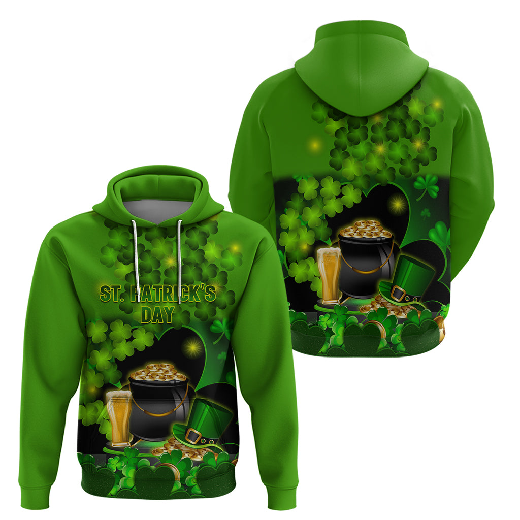 Happy St Patricks Day Hoodie La Fheile Padraig Shamrock Style - Wonder Print Shop