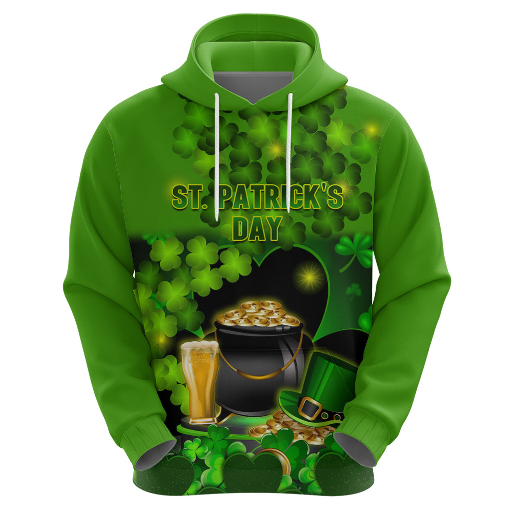 Happy St Patricks Day Hoodie La Fheile Padraig Shamrock Style - Wonder Print Shop