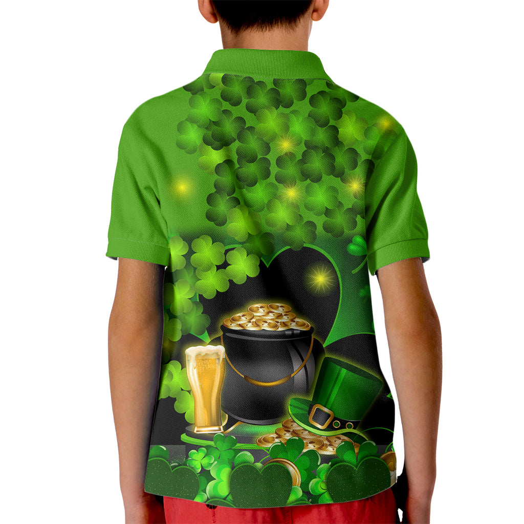 Happy St Patricks Day Kid Polo Shirt La Fheile Padraig Shamrock Style - Wonder Print Shop