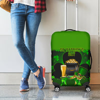 Happy St Patricks Day Luggage Cover La Fheile Padraig Shamrock Style - Wonder Print Shop