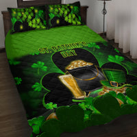 Happy St Patricks Day Quilt Bed Set La Fheile Padraig Shamrock Style - Wonder Print Shop