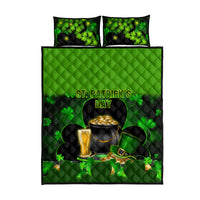 Happy St Patricks Day Quilt Bed Set La Fheile Padraig Shamrock Style - Wonder Print Shop