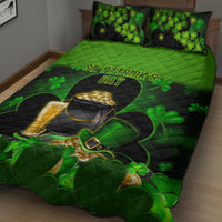 Happy St Patricks Day Quilt Bed Set La Fheile Padraig Shamrock Style - Wonder Print Shop