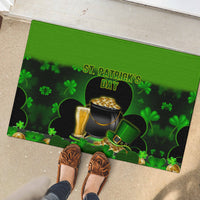 Happy St Patricks Day Rubber Doormat La Fheile Padraig Shamrock Style - Wonder Print Shop
