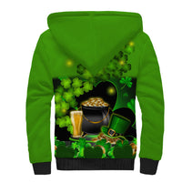 Happy St Patricks Day Sherpa Hoodie La Fheile Padraig Shamrock Style - Wonder Print Shop