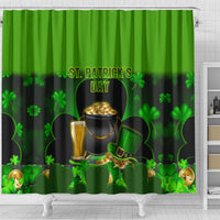 Happy St Patricks Day Shower Curtain La Fheile Padraig Shamrock Style