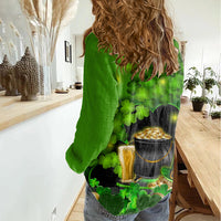 Happy St Patricks Day Women Casual Shirt La Fheile Padraig Shamrock Style - Wonder Print Shop