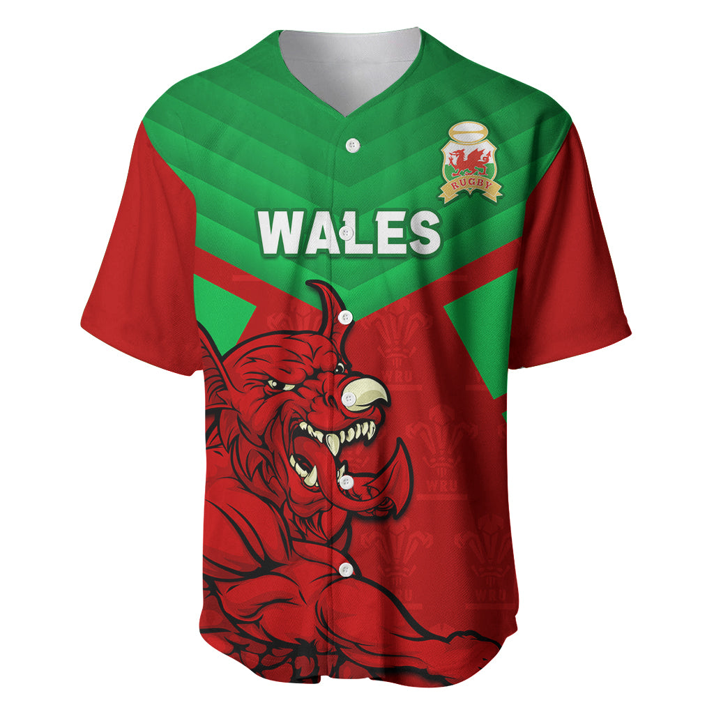 Custom Wales Rugby Baseball Jersey 2024 Six Nations Come On Cymru Mascot Sporty - Wonder Print Shop