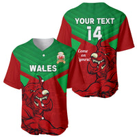 Custom Wales Rugby Baseball Jersey 2024 Six Nations Come On Cymru Mascot Sporty - Wonder Print Shop