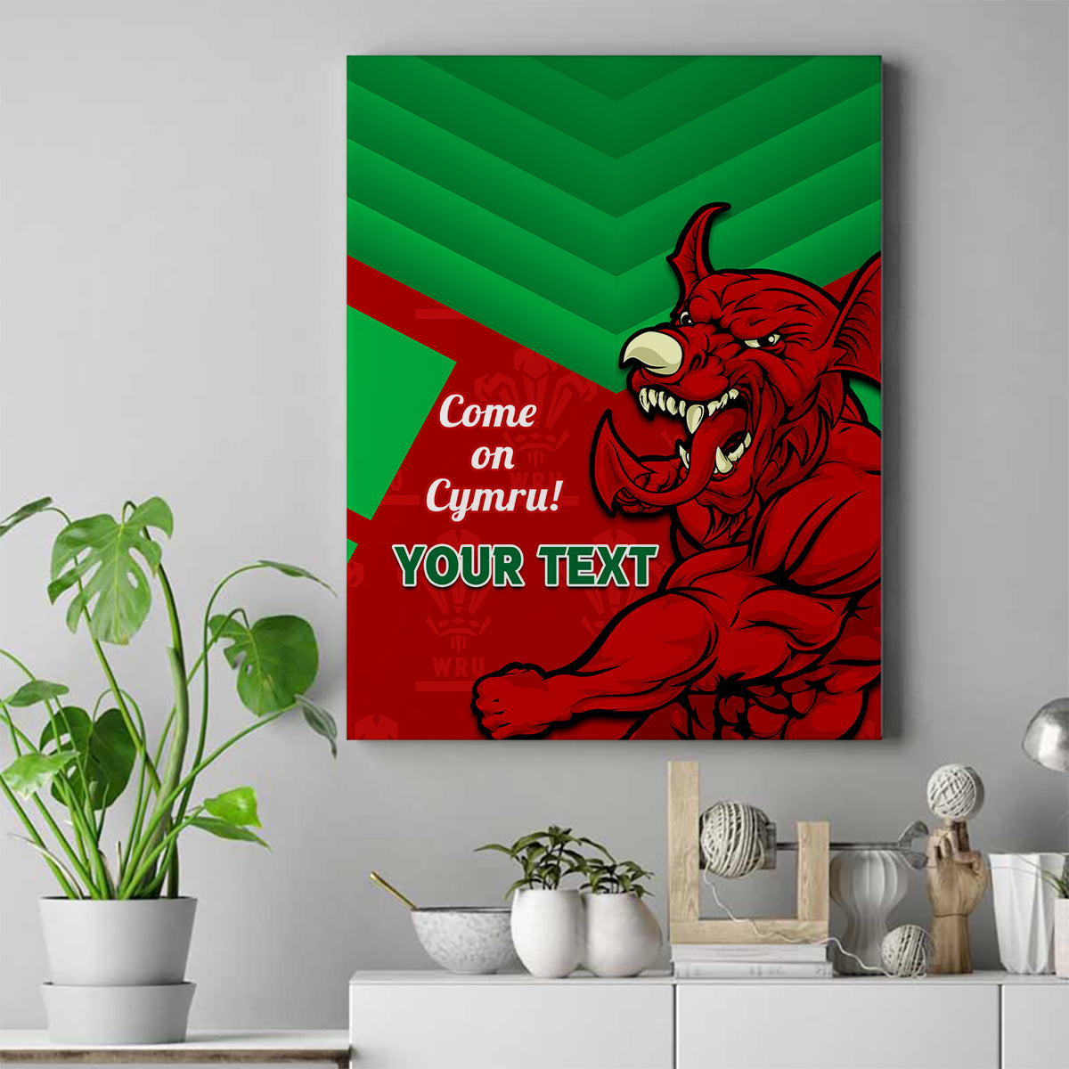 Custom Wales Rugby Canvas Wall Art 2024 Six Nations Come On Cymru Mascot Sporty - Wonder Print Shop