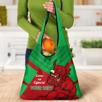 Custom Wales Rugby Grocery Bag Six Nations Come On Cymru Mascot