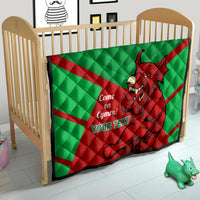 Custom Wales Rugby Quilt 2024 Six Nations Come On Cymru Mascot Sporty - Wonder Print Shop