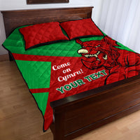 Custom Wales Rugby Quilt Bed Set 2024 Six Nations Come On Cymru Mascot Sporty - Wonder Print Shop