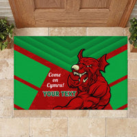 Custom Wales Rugby Rubber Doormat 2024 Six Nations Come On Cymru Mascot Sporty - Wonder Print Shop