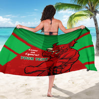 Custom Wales Rugby Sarong 2024 Six Nations Come On Cymru Mascot Sporty - Wonder Print Shop