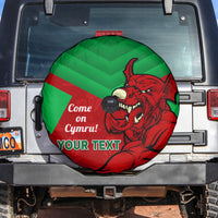 Custom Wales Rugby Spare Tire Cover 2024 Six Nations Come On Cymru Mascot Sporty - Wonder Print Shop