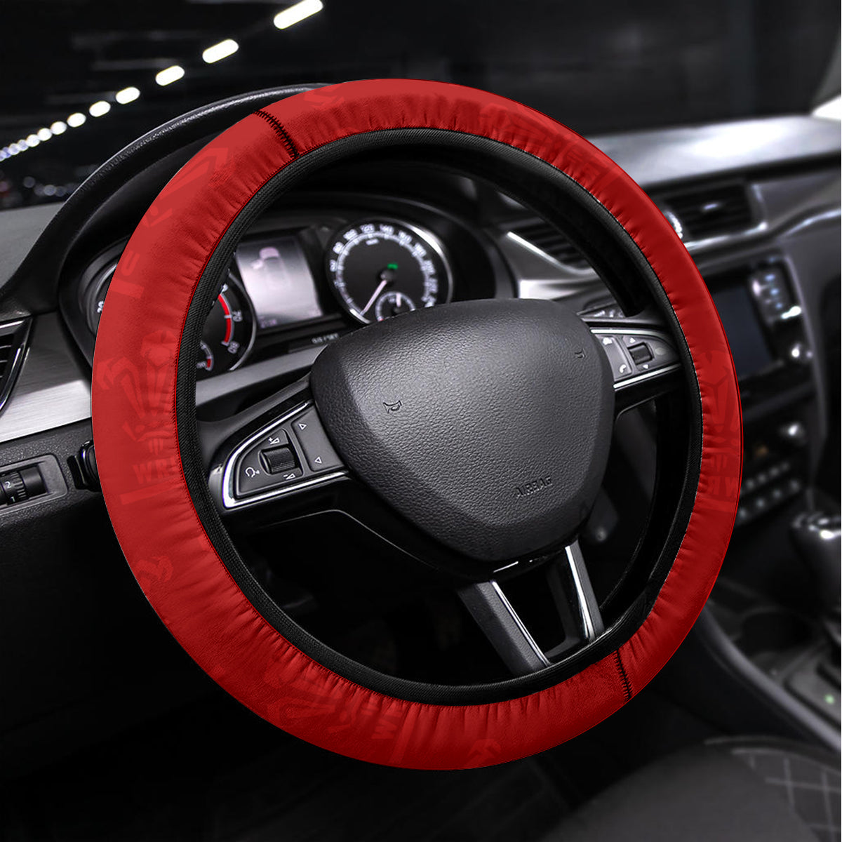 Wales Rugby Steering Wheel Cover 2024 Six Nations Come On Cymru Mascot Sporty - Wonder Print Shop