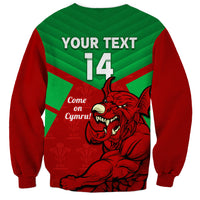 Custom Wales Rugby Sweatshirt 2024 Six Nations Come On Cymru Mascot Sporty - Wonder Print Shop