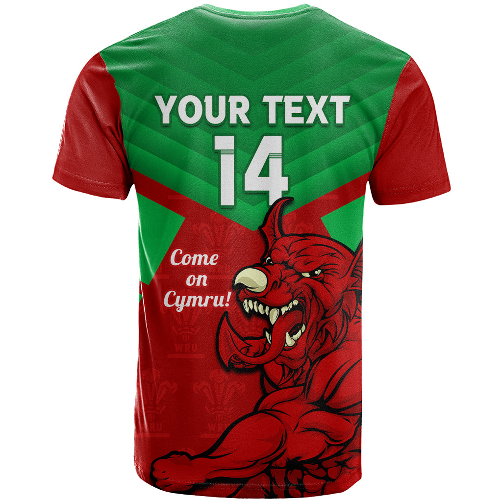 Custom Wales Rugby T Shirt 2024 Six Nations Come On Cymru Mascot Sporty - Wonder Print Shop