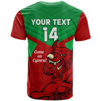 Custom Wales Rugby T Shirt 2024 Six Nations Come On Cymru Mascot Sporty - Wonder Print Shop