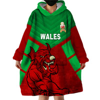 Custom Wales Rugby Wearable Blanket Hoodie 2024 Six Nations Come On Cymru Mascot Sporty - Wonder Print Shop
