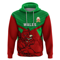 Custom Wales Rugby Zip Hoodie 2024 Six Nations Come On Cymru Mascot Sporty - Wonder Print Shop