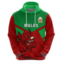 Custom Wales Rugby Zip Hoodie 2024 Six Nations Come On Cymru Mascot Sporty - Wonder Print Shop