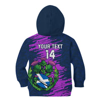 Custom Scotland Rugby Kid Hoodie 2024 Six Nations Go Scottish Thistle - Wonder Print Shop