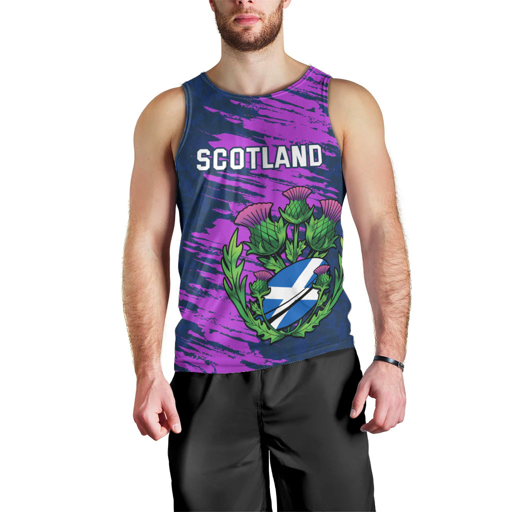 Custom Scotland Rugby Men Tank Top 2024 Six Nations Go Scottish Thistle - Wonder Print Shop