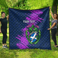 Custom Scotland Rugby Quilt 2024 Six Nations Go Scottish Thistle - Wonder Print Shop