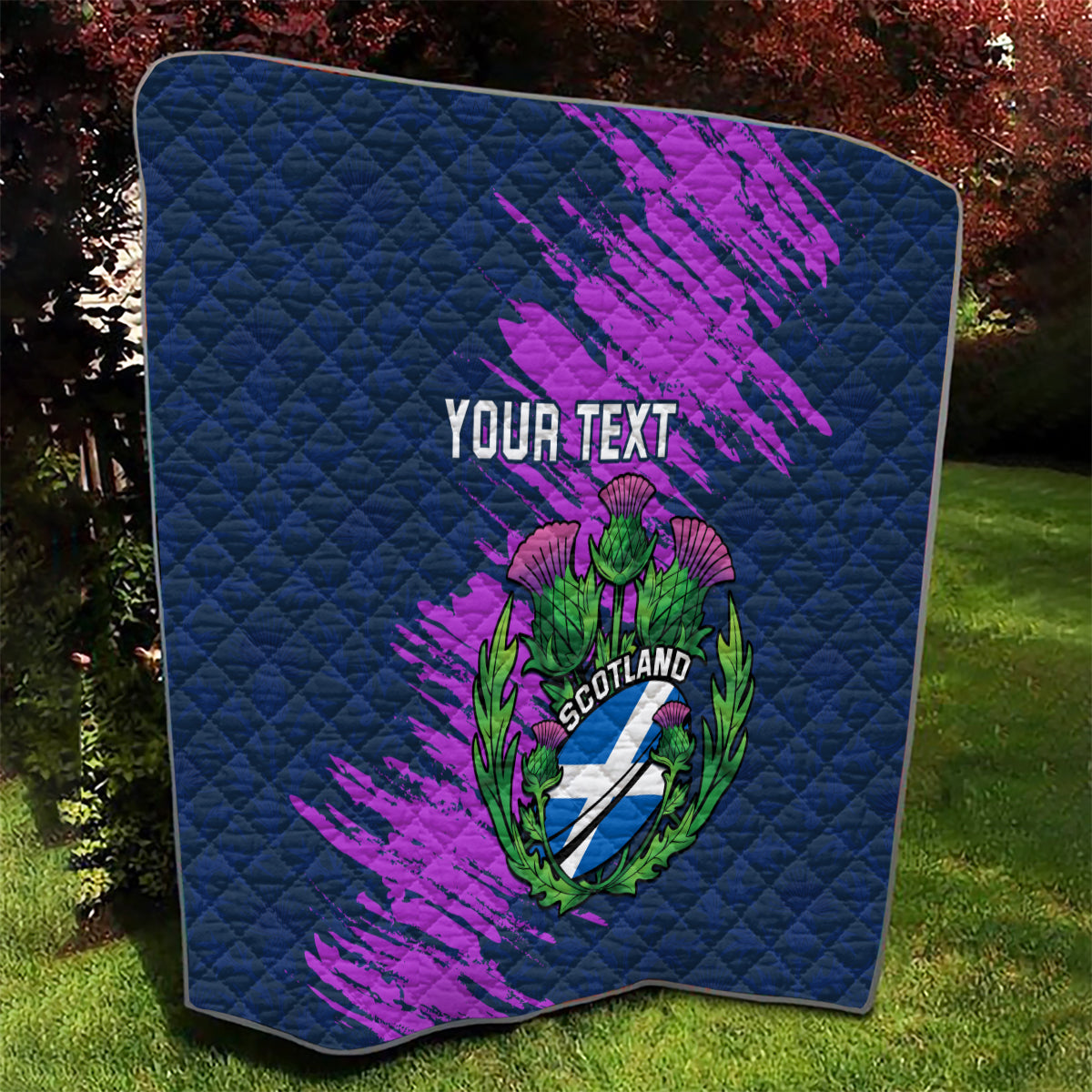 Custom Scotland Rugby Quilt 2024 Six Nations Go Scottish Thistle - Wonder Print Shop